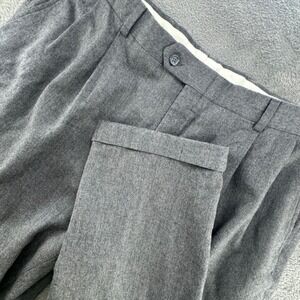 Hart Schaffner Marx Dress Pants Mens 40 Gray Excellent Pleated Wool Cuffed USA